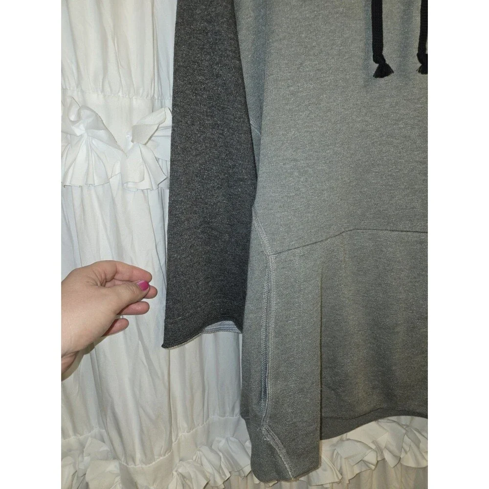 Nike Men Dri-FIT Baseball Pullover Hoodie Gray 3/4 Sleeve Large